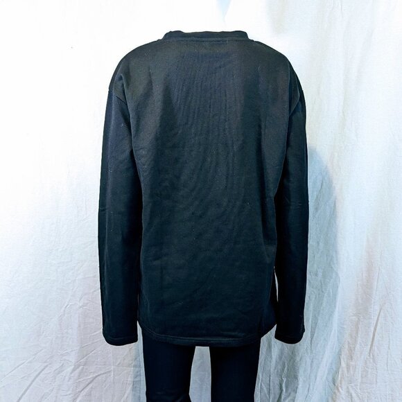 NWOT Black Long Sleeve Pullover Sweatshirt Top Size M - Picture 4 of 5